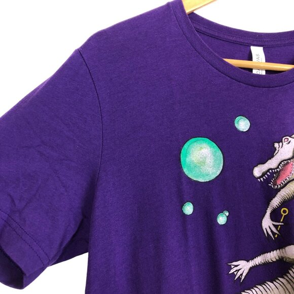 Shinyribs Graphic Band Tee Sz Medium Albino Gator Blowing Bubbles SS Purple - Picture 4 of 6
